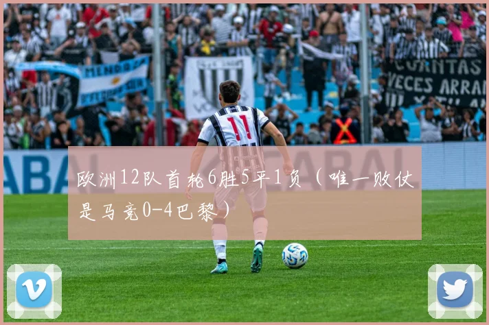 欧洲12队首轮6胜5平1负（唯一败仗是马竞0-4巴黎）